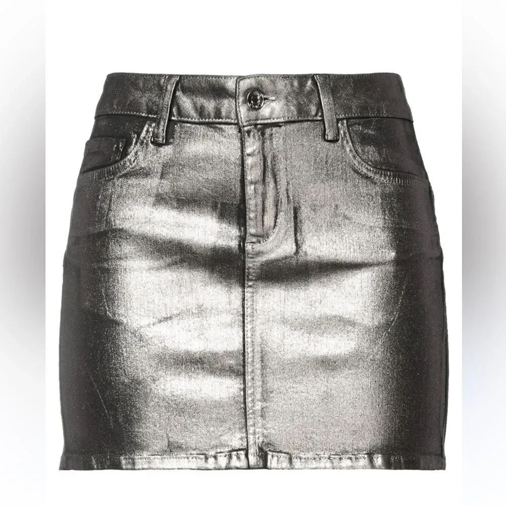Gap Girls Kids Metallic Denim Mini Soft Cotton Skirt(Size 10slim)